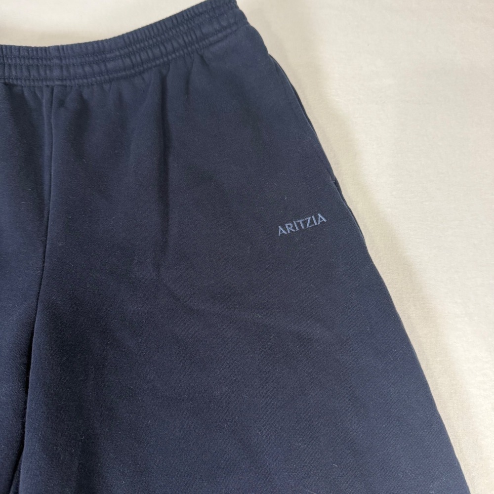 Aritzia Sweatfleece Boyfriend Wide Leg Sweatpants Womens Medium Navy Blue Cozy - Picture 5 of 11